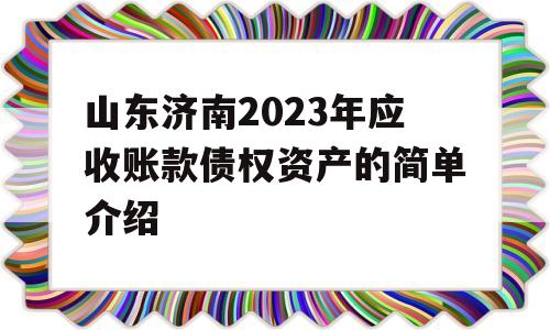 山东济南2023年应收账款债权资产的简单介绍