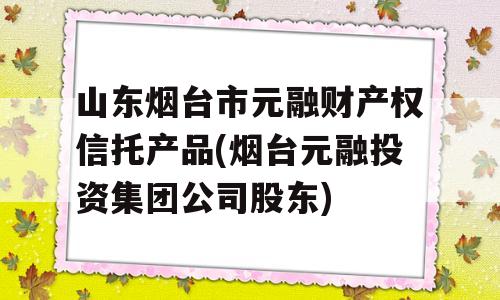 山东烟台市元融财产权信托产品(烟台元融投资集团公司股东)