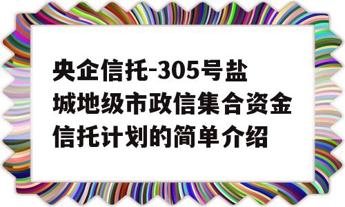 央企信托-305号盐城地级市政信集合资金信托计划的简单介绍