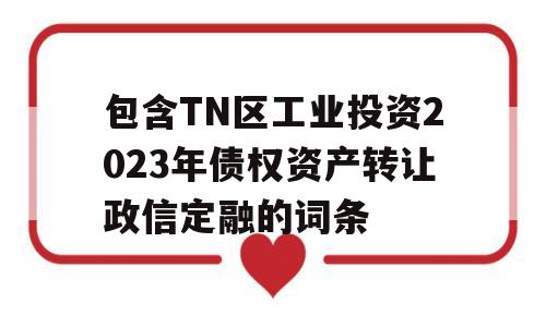 包含TN区工业投资2023年债权资产转让政信定融的词条