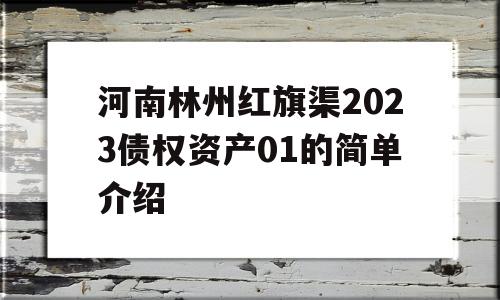 河南林州红旗渠2023债权资产01的简单介绍