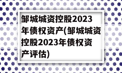 邹城城资控股2023年债权资产(邹城城资控股2023年债权资产评估)