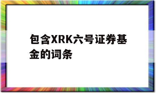 包含XRK六号证券基金的词条