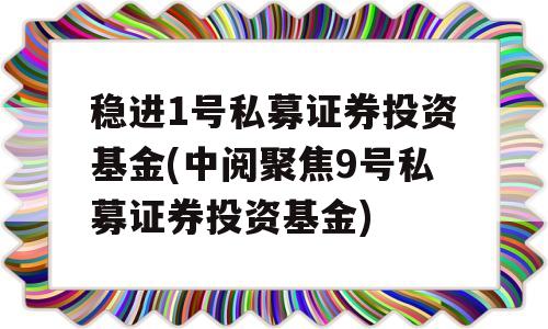 稳进1号私募证券投资基金(中阅聚焦9号私募证券投资基金)