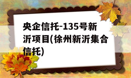 央企信托-135号新沂项目(徐州新沂集合信托)