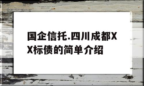 国企信托.四川成都XX标债的简单介绍