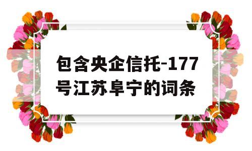 包含央企信托-177号江苏阜宁的词条