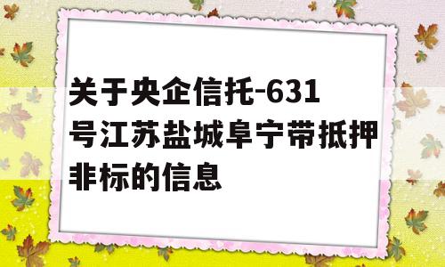 关于央企信托-631号江苏盐城阜宁带抵押非标的信息