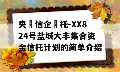 央‮信企‬托-XX824号盐城大丰集合资金信托计划的简单介绍