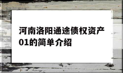 河南洛阳通途债权资产01的简单介绍