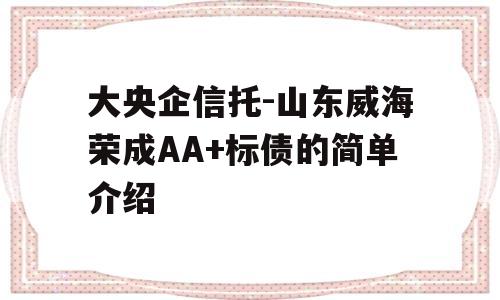 大央企信托-山东威海荣成AA+标债的简单介绍