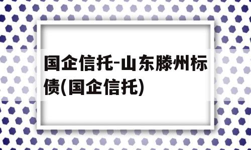 国企信托-山东滕州标债(国企信托)