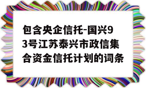 包含央企信托-国兴93号江苏泰兴市政信集合资金信托计划的词条