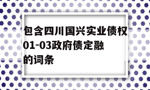 包含四川国兴实业债权01-03政府债定融的词条