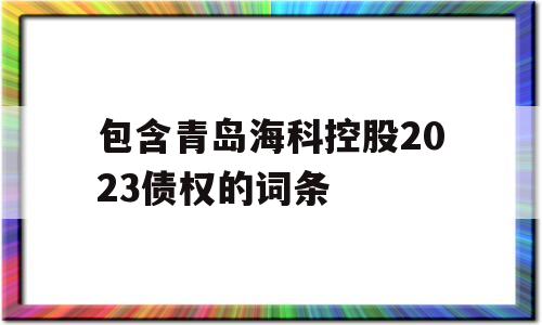 包含青岛海科控股2023债权的词条