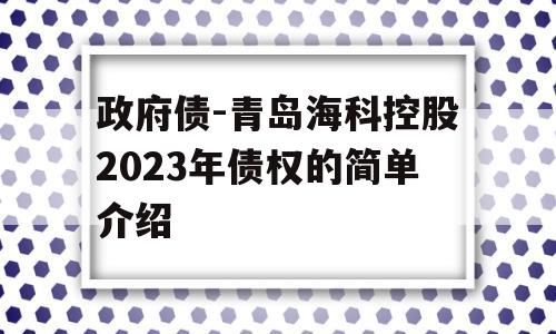 政府债-青岛海科控股2023年债权的简单介绍