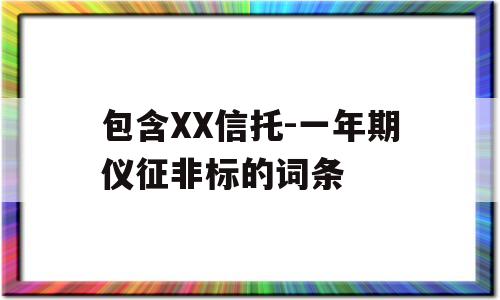 包含XX信托-一年期仪征非标的词条