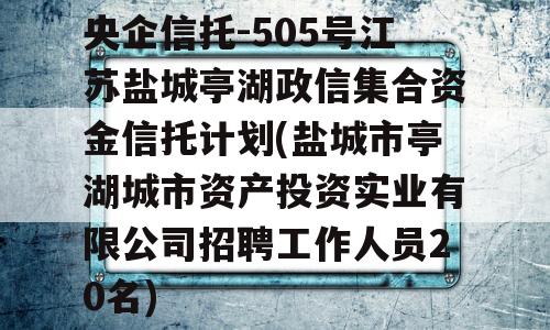 央企信托-505号江苏盐城亭湖政信集合资金信托计划(盐城市亭湖城市资产投资实业有限公司招聘工作人员20名)