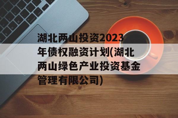 湖北两山投资2023年债权融资计划(湖北两山绿色产业投资基金管理有限公司)