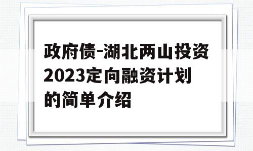 政府债-湖北两山投资2023定向融资计划的简单介绍