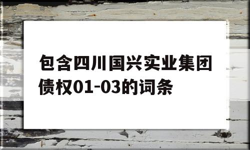 包含四川国兴实业集团债权01-03的词条