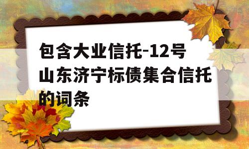 包含大业信托-12号山东济宁标债集合信托的词条