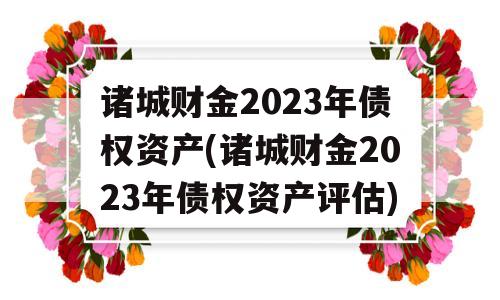 诸城财金2023年债权资产(诸城财金2023年债权资产评估)