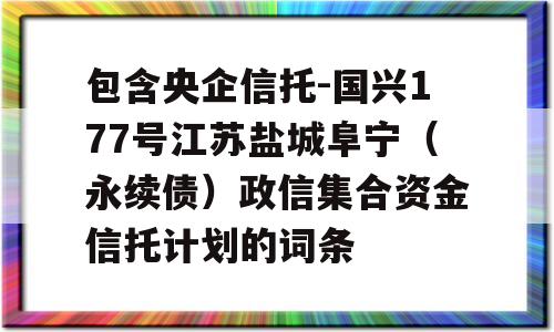 包含央企信托-国兴177号江苏盐城阜宁（永续债）政信集合资金信托计划的词条