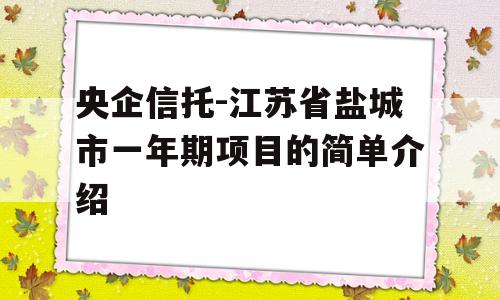 央企信托-江苏省盐城市一年期项目的简单介绍