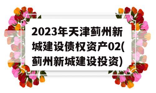 2023年天津蓟州新城建设债权资产02(蓟州新城建设投资)