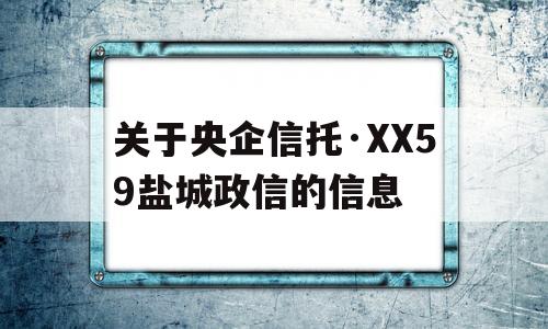 关于央企信托·XX59盐城政信的信息