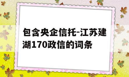 包含央企信托-江苏建湖170政信的词条