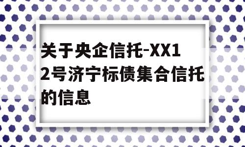 关于央企信托-XX12号济宁标债集合信托的信息