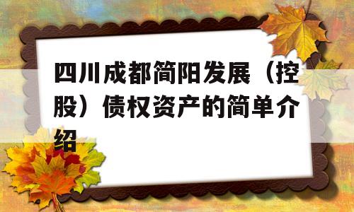 四川成都简阳发展（控股）债权资产的简单介绍