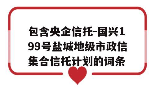 包含央企信托-国兴199号盐城地级市政信集合信托计划的词条