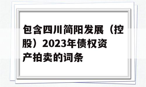 包含四川简阳发展（控股）2023年债权资产拍卖的词条