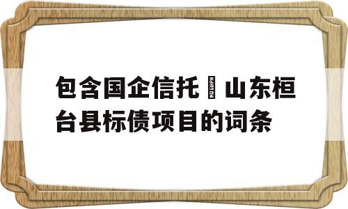 包含国企信托•山东桓台县标债项目的词条