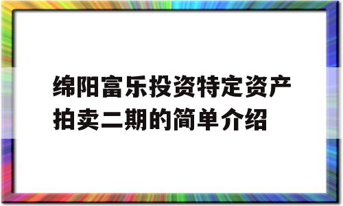 绵阳富乐投资特定资产拍卖二期的简单介绍