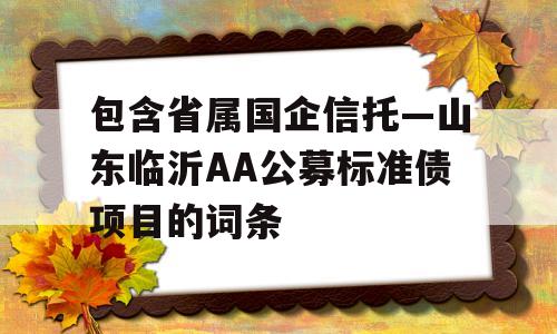 包含省属国企信托—山东临沂AA公募标准债项目的词条