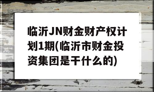 临沂JN财金财产权计划1期(临沂市财金投资集团是干什么的)