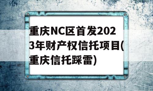 重庆NC区首发2023年财产权信托项目(重庆信托踩雷)