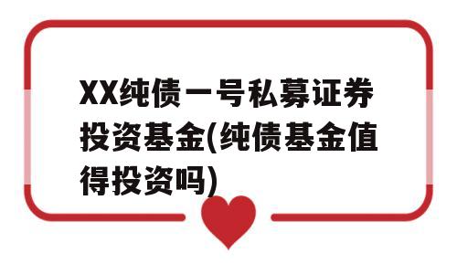 XX纯债一号私募证券投资基金(纯债基金值得投资吗)