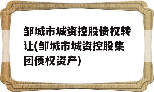 邹城市城资控股债权转让(邹城市城资控股集团债权资产)