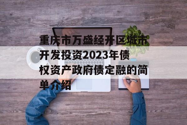 重庆市万盛经开区城市开发投资2023年债权资产政府债定融的简单介绍