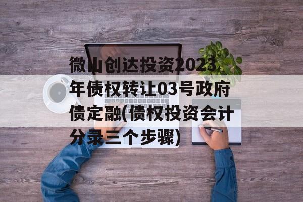 微山创达投资2023年债权转让03号政府债定融(债权投资会计分录三个步骤)