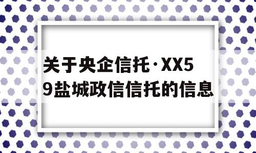 关于央企信托·XX59盐城政信信托的信息