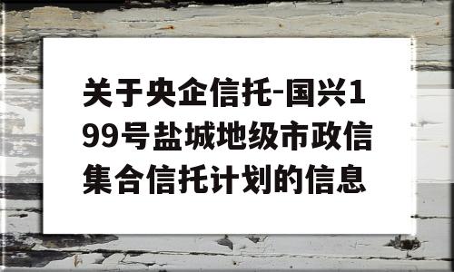 关于央企信托-国兴199号盐城地级市政信集合信托计划的信息