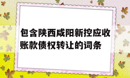 包含陕西咸阳新控应收账款债权转让的词条