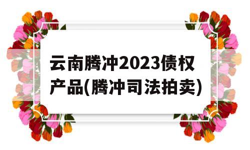 云南腾冲2023债权产品(腾冲司法拍卖)