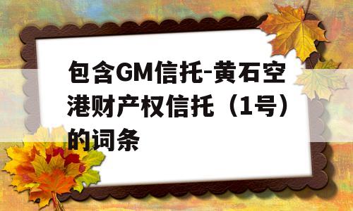 包含GM信托-黄石空港财产权信托（1号）的词条